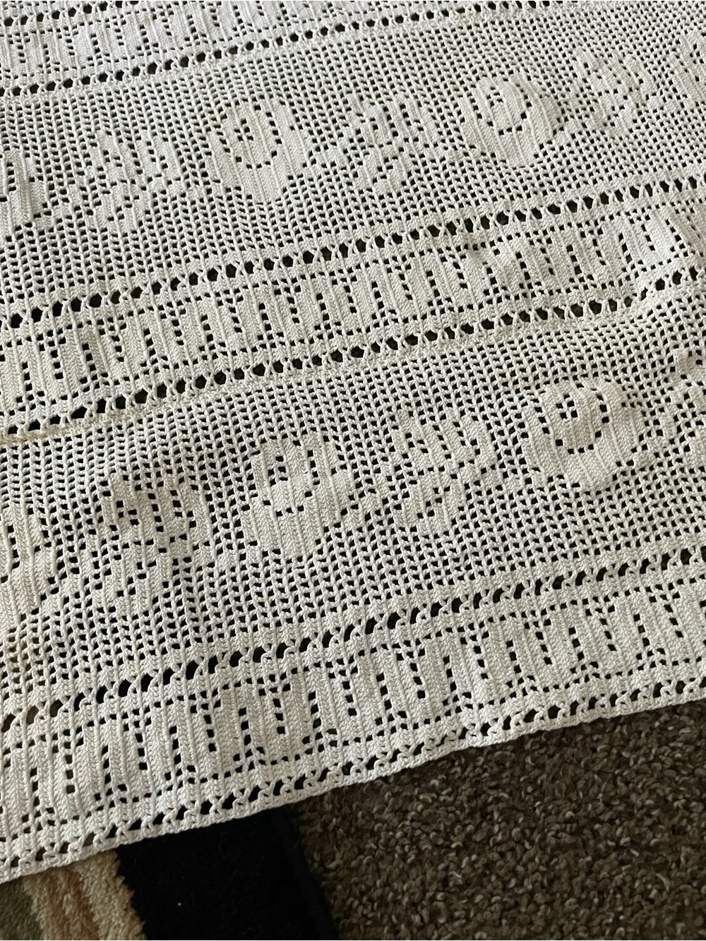 Vintage crochet table cloth